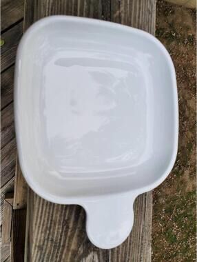 Corning Ware Grab It Square Plate, P-185-B White, oven microwave safe, Pyrex